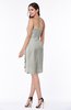 ColsBM Liberty Platinum Classic Column Strapless Half Backless Chiffon Knee Length Plus Size Bridesmaid Dresses