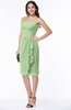 ColsBM Liberty Sage Green Classic Column Strapless Half Backless Chiffon Knee Length Plus Size Bridesmaid Dresses