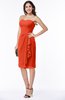 ColsBM Liberty Tangerine Tango Classic Column Strapless Half Backless Chiffon Knee Length Plus Size Bridesmaid Dresses