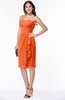 ColsBM Liberty Tangerine Classic Column Strapless Half Backless Chiffon Knee Length Plus Size Bridesmaid Dresses