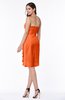 ColsBM Liberty Tangerine Classic Column Strapless Half Backless Chiffon Knee Length Plus Size Bridesmaid Dresses