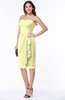 ColsBM Liberty Wax Yellow Classic Column Strapless Half Backless Chiffon Knee Length Plus Size Bridesmaid Dresses