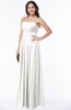 ColsBM Rosa Cloud White Mature Sleeveless Zipper Chiffon Ruching Plus Size Bridesmaid Dresses