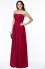 ColsBM Rosa Dark Red Mature Sleeveless Zipper Chiffon Ruching Plus Size Bridesmaid Dresses