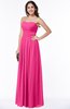 ColsBM Rosa Fandango Pink Mature Sleeveless Zipper Chiffon Ruching Plus Size Bridesmaid Dresses
