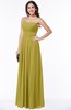 ColsBM Rosa Golden Olive Mature Sleeveless Zipper Chiffon Ruching Plus Size Bridesmaid Dresses