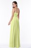 ColsBM Rosa Lime Green Mature Sleeveless Zipper Chiffon Ruching Plus Size Bridesmaid Dresses