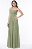 ColsBM Rosa Moss Green Mature Sleeveless Zipper Chiffon Ruching Plus Size Bridesmaid Dresses