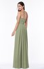ColsBM Rosa Moss Green Mature Sleeveless Zipper Chiffon Ruching Plus Size Bridesmaid Dresses