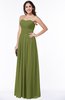 ColsBM Rosa Olive Green Mature Sleeveless Zipper Chiffon Ruching Plus Size Bridesmaid Dresses