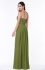 ColsBM Rosa Olive Green Mature Sleeveless Zipper Chiffon Ruching Plus Size Bridesmaid Dresses