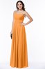 ColsBM Rosa Orange Mature Sleeveless Zipper Chiffon Ruching Plus Size Bridesmaid Dresses