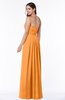 ColsBM Rosa Orange Mature Sleeveless Zipper Chiffon Ruching Plus Size Bridesmaid Dresses