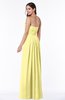 ColsBM Rosa Pastel Yellow Mature Sleeveless Zipper Chiffon Ruching Plus Size Bridesmaid Dresses