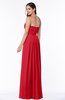 ColsBM Rosa Red Mature Sleeveless Zipper Chiffon Ruching Plus Size Bridesmaid Dresses