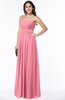 ColsBM Rosa Watermelon Mature Sleeveless Zipper Chiffon Ruching Plus Size Bridesmaid Dresses