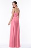 ColsBM Rosa Watermelon Mature Sleeveless Zipper Chiffon Ruching Plus Size Bridesmaid Dresses