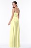 ColsBM Rosa Wax Yellow Mature Sleeveless Zipper Chiffon Ruching Plus Size Bridesmaid Dresses