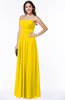ColsBM Rosa Yellow Mature Sleeveless Zipper Chiffon Ruching Plus Size Bridesmaid Dresses
