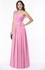 ColsBM Amia Pink Traditional A-line Zipper Chiffon Ribbon Plus Size Bridesmaid Dresses