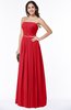 ColsBM Amia Red Traditional A-line Zipper Chiffon Ribbon Plus Size Bridesmaid Dresses