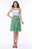 ColsBM Emersyn Beryl Green Modest Sleeveless Zip up Chiffon Knee Length Sash Bridesmaid Dresses
