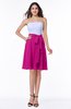 ColsBM Emersyn Hot Pink Modest Sleeveless Zip up Chiffon Knee Length Sash Bridesmaid Dresses