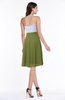 ColsBM Emersyn Olive Green Modest Sleeveless Zip up Chiffon Knee Length Sash Bridesmaid Dresses