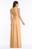 ColsBM Bonnie Apricot Traditional V-neck Zip up Chiffon Floor Length Ruching Plus Size Bridesmaid Dresses