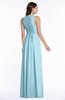 ColsBM Bonnie Aqua Traditional V-neck Zip up Chiffon Floor Length Ruching Plus Size Bridesmaid Dresses