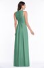 ColsBM Bonnie Beryl Green Traditional V-neck Zip up Chiffon Floor Length Ruching Plus Size Bridesmaid Dresses