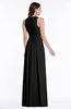 ColsBM Bonnie Black Traditional V-neck Zip up Chiffon Floor Length Ruching Plus Size Bridesmaid Dresses