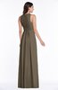 ColsBM Bonnie Carafe Brown Traditional V-neck Zip up Chiffon Floor Length Ruching Plus Size Bridesmaid Dresses