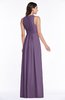 ColsBM Bonnie Chinese Violet Traditional V-neck Zip up Chiffon Floor Length Ruching Plus Size Bridesmaid Dresses