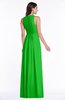 ColsBM Bonnie Classic Green Traditional V-neck Zip up Chiffon Floor Length Ruching Plus Size Bridesmaid Dresses