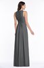 ColsBM Bonnie Grey Traditional V-neck Zip up Chiffon Floor Length Ruching Plus Size Bridesmaid Dresses