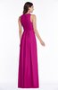 ColsBM Bonnie Hot Pink Traditional V-neck Zip up Chiffon Floor Length Ruching Plus Size Bridesmaid Dresses