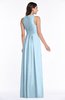ColsBM Bonnie Ice Blue Traditional V-neck Zip up Chiffon Floor Length Ruching Plus Size Bridesmaid Dresses