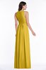 ColsBM Bonnie Lemon Curry Traditional V-neck Zip up Chiffon Floor Length Ruching Plus Size Bridesmaid Dresses