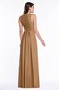 ColsBM Bonnie Light Brown Traditional V-neck Zip up Chiffon Floor Length Ruching Plus Size Bridesmaid Dresses