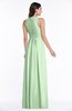 ColsBM Bonnie Light Green Traditional V-neck Zip up Chiffon Floor Length Ruching Plus Size Bridesmaid Dresses