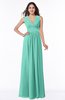 ColsBM Bonnie Mint Green Traditional V-neck Zip up Chiffon Floor Length Ruching Plus Size Bridesmaid Dresses