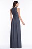 ColsBM Bonnie Nightshadow Blue Traditional V-neck Zip up Chiffon Floor Length Ruching Plus Size Bridesmaid Dresses