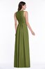 ColsBM Bonnie Olive Green Traditional V-neck Zip up Chiffon Floor Length Ruching Plus Size Bridesmaid Dresses