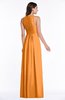 ColsBM Bonnie Orange Traditional V-neck Zip up Chiffon Floor Length Ruching Plus Size Bridesmaid Dresses