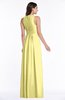 ColsBM Bonnie Pastel Yellow Traditional V-neck Zip up Chiffon Floor Length Ruching Plus Size Bridesmaid Dresses