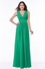 ColsBM Bonnie Pepper Green Traditional V-neck Zip up Chiffon Floor Length Ruching Plus Size Bridesmaid Dresses