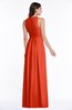 ColsBM Bonnie Persimmon Traditional V-neck Zip up Chiffon Floor Length Ruching Plus Size Bridesmaid Dresses