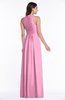 ColsBM Bonnie Pink Traditional V-neck Zip up Chiffon Floor Length Ruching Plus Size Bridesmaid Dresses