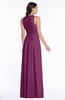 ColsBM Bonnie Raspberry Traditional V-neck Zip up Chiffon Floor Length Ruching Plus Size Bridesmaid Dresses